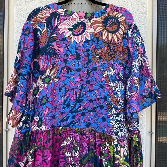 EUC Anthropologie The Kallie Flowy Maxi Dress Printed Edition Size 3X Boho - Picture 8 of 12